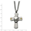 Black Bow Jewelry Men's Stainless Steel Skull on Cross Necklace - 2 of 4