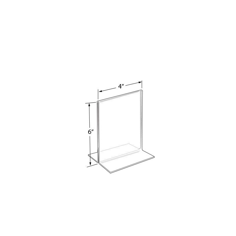 Azar Displays Bottom Loading Clear Acrylic T-Frame Sign Holder 4" Wide x 6'' High- Vertical/Portrait., 3 of 5