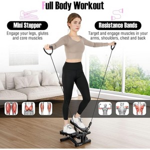 Hachikiko Adjustable Height Mini Stepper Exercise Machine with Resistance Bands, Portable Home Gym Equipment for Full Body Workout - 1 of 4