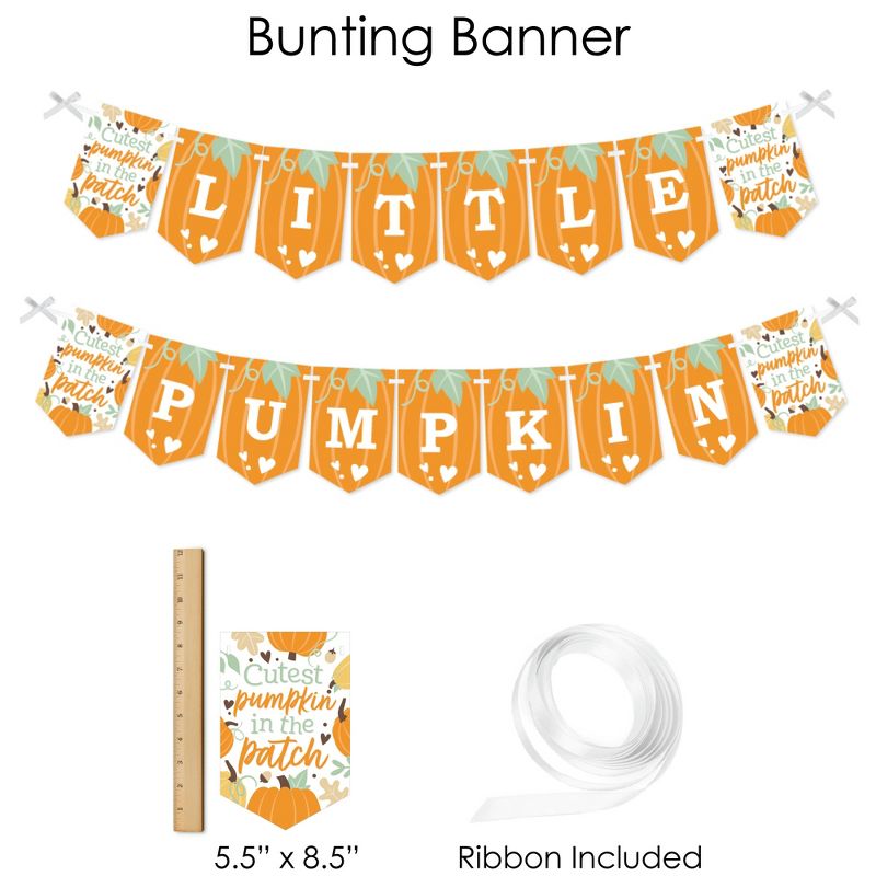 Big Dot of Happiness Little Pumpkin - Fall Birthday Party or Baby Shower Supplies - Banner Decoration Kit - Fundle Bundle, 3 of 9