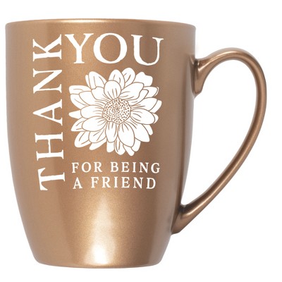Elanze Designs Thank You For Being A Friend Bronze 10 ounce New Bone China Coffee Cup Mug