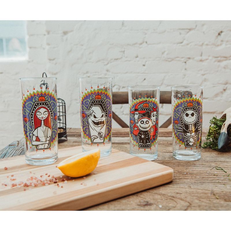 Silver Buffalo Disney The Nightmare Before Christmas Day of the Dead Tumbler Glasses | Set of 4, 3 of 9