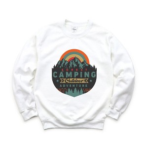 Simply Sage Market Women's Graphic Sweatshirt Forest Camping Badge - 1 of 4