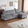 Karl Home |120 in. W Pillow Top Arm Double-layer Cushion Corduroy Sofa in Gray With Ottoman - 2 of 4