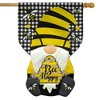 Briarwood Lane Bee Happy Gnome Summer Sculpted Burlap House Flag - 2 of 4