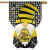 Briarwood Lane Bee Happy Gnome Summer Sculpted Burlap House Flag - image 2 of 4