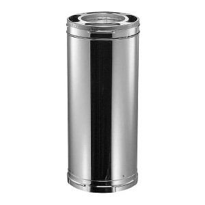 DuraVent DuraPlus 420 Stainless Steel Easy Installation Triple Wall Wood Burning Stove Pipe Connector to Vent Smoke and Exhaust, Silver - 1 of 4