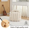 APRILSOUL19.30"Chenille Fabric Modern Knot Design Ottoman Makeup Stool Footstool, Comfortable - 4 of 4