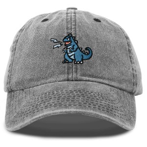 Dalix Giant Lizard Kaiju Embroidered Cotton Dad Hat Baseball Cap Adjustable Glow in the Dark Mens - 1 of 4