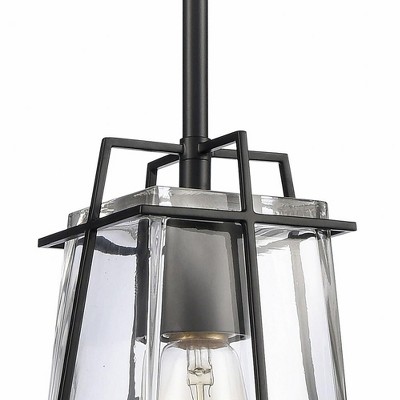 Matte Black and Clear Glass Mini Pendant Light