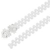 INSPIRE CHIC Women's Pearl Belt Crystal Rhinestone Retro Elastic Thin Waist Belt for Wedding Dress - 3 of 4