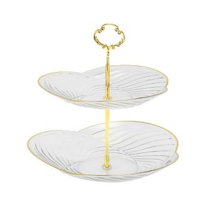 Unique Bargains 2 Tier Dessert Cup Cake Holder Tower with Tiered Tray for Donut Fruits - 1 of 4