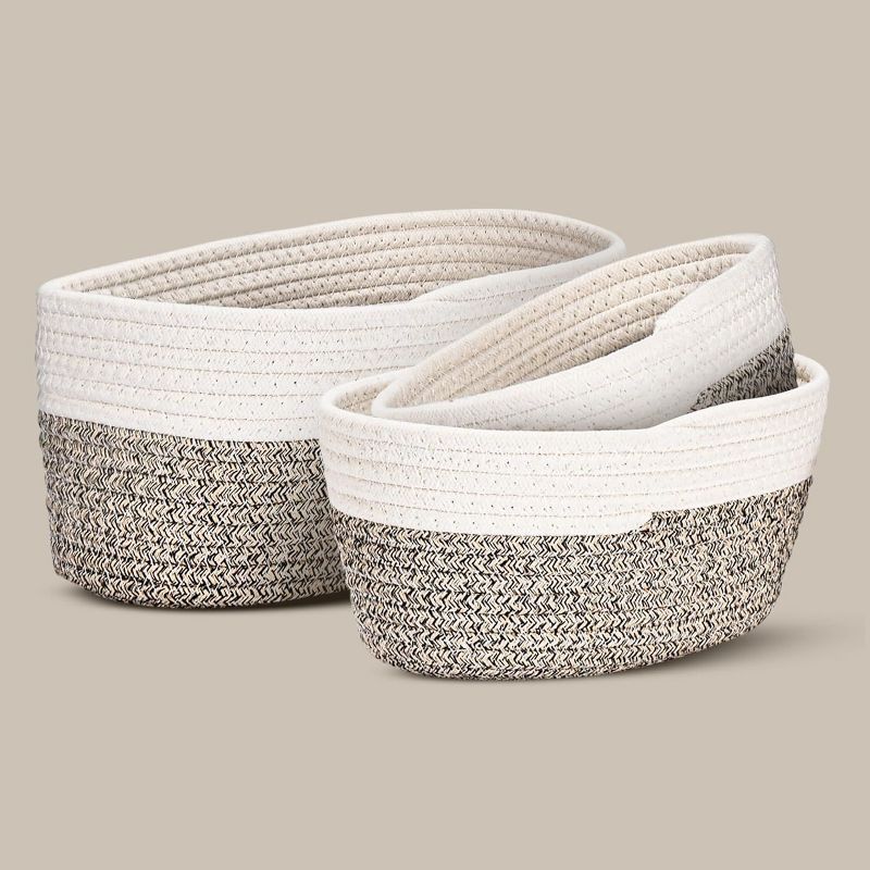 Bamodi 3 Sizes Rope Baskets For Storage - Set of 3 - White, 2 of 4