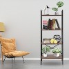 Slickblue 4-Tier Wood & Steel Organizer, Multi-Use Storage Shelf, Room Shelf, Antique Wood, 22.05x12.8x57.48" - 3 of 4