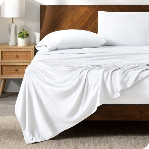 Velvety Soft Microplush Fleece White Twin Sheet Set By Bare Home : Target