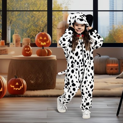 Joyfy Kids Halloween Dalmatian Jumpsuit Pajama , Puppy Jumpsuit for Child Halloween Cosplay Costume Sleepwear - M