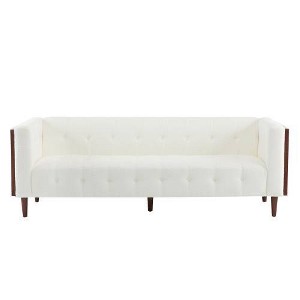 Christopher Knight Home Stella Contemporary 89.75" Fabric/Boucle Tufted 3 Seater Sofa Beige/Boucle - 1 of 4