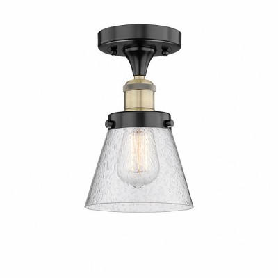 Cone - 1 Light Semi-Flush Mount In Industrial Style-8.25 Inches Tall and 6.5 Inches Wide