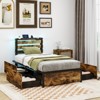 Infans Twin Size Bed Frame w/ Drawers LED Lights Outlets & USB Ports Smart APP Control - 3 of 4
