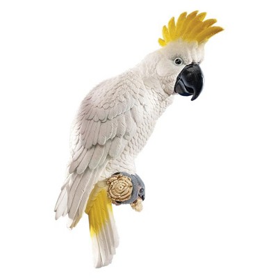 Sulphur-Crested Cockatoo White and Yellow Polyresin Wall Sculpture
