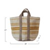 Storied Home Jute and Cotton Tote Bag with Stripes and Handles, Cream, Yellow, and Natural - 2 of 3