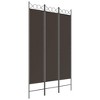 vidaXL 3-Panel Room Divider - Versatile, Foldable, Easy-to-Assemble, Brown Fabric Partition - Perfect for Creating Privacy and Blocking Sunlight - 2 of 4