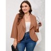 Coolmee Women's Plus Size Blazer Long Sleeve Classic Draped Open Front Work Office Blazer Jackets - 3 of 4