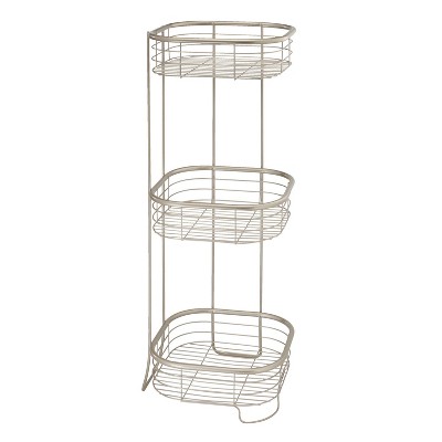 3 Tier Round Wire Shower Storage Tower Silver - Made by Design