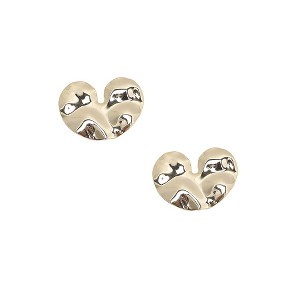 SOHI Women's California Gold Textured Heart Stud Earrings - 1 of 4