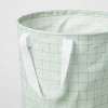 Scrunchable Round Laundry Hamper Blue Stitch Grid - Brightroom™ : Target