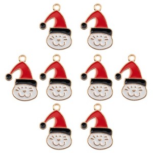 John Bead 8pcs Sweet & Petite 21x15mm Santa Cat Small Christmas Holiday Charms - 1 of 4