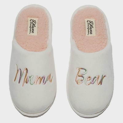 dluxe by dearfoams Women's Mama Bear Slippers - Cream