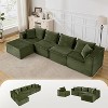 Modular Cloud Sectional Sofa w/Ottoman, No Assembly Corduroy Couch, Deep Seat u/l-Shape Sofa for Small Spaces, 4 Colors & Configurations - 2 of 4