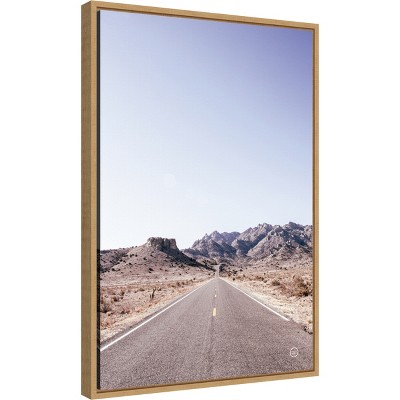 Sylvie Maple Framed Desert Road Canvas Print 16 x 23 Inches