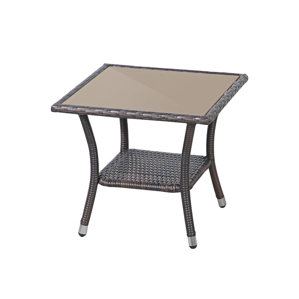 Photos - Coffee Table Sunsitt Outdoor Side Wicker  with Aluminum Frame Brown