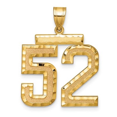 Black Bow Jewelry 14k Yellow Gold, Varsity Collection, Large D/C Pendant Number 52