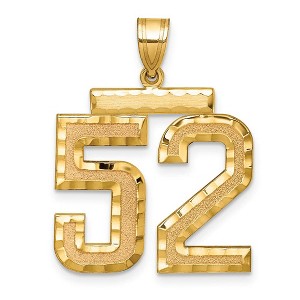 Black Bow Jewelry 14k Yellow Gold, Varsity Collection, Large D/C Pendant Number 52 - 1 of 3