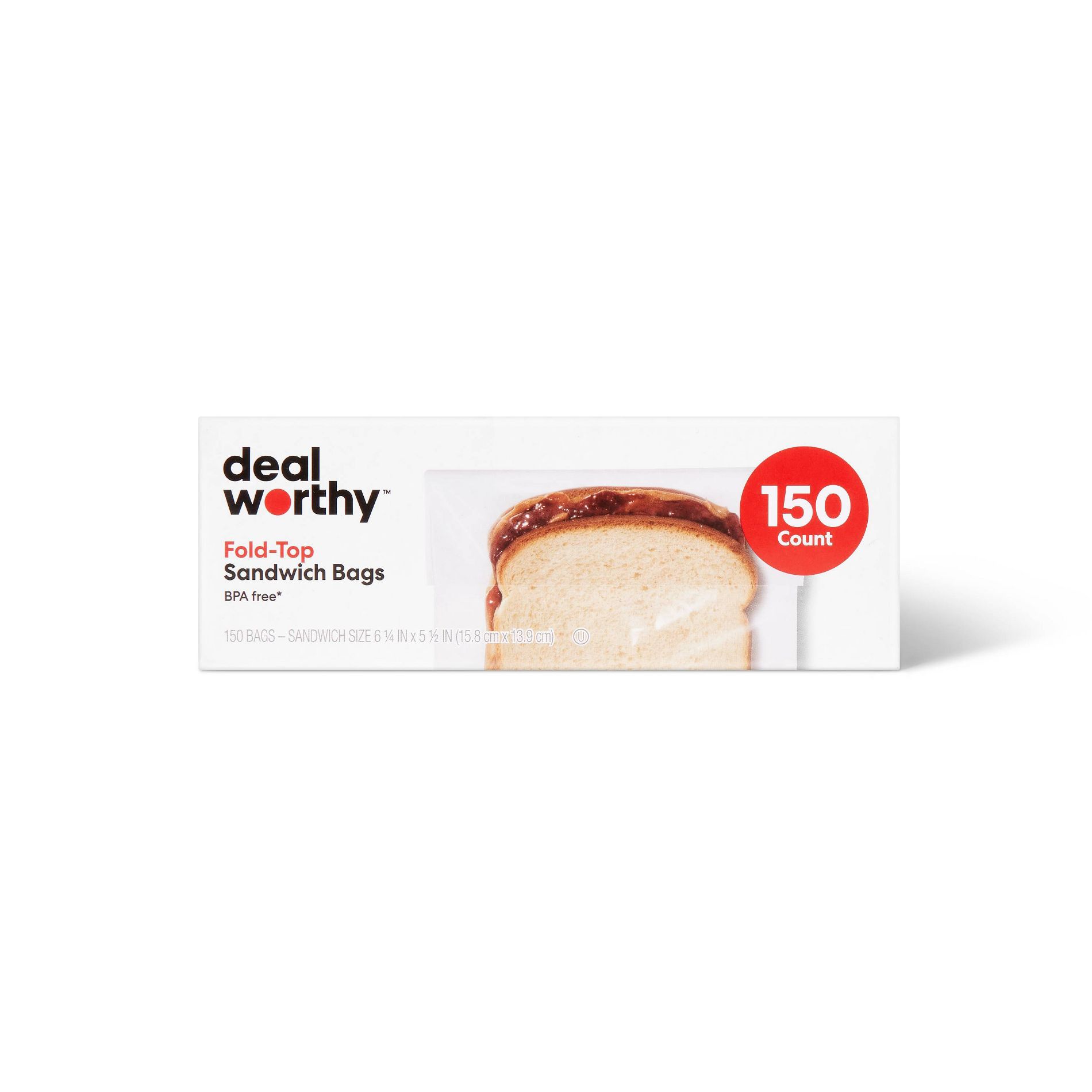 Fold Top Sandwich Bags - 150ct - Dealworthy™