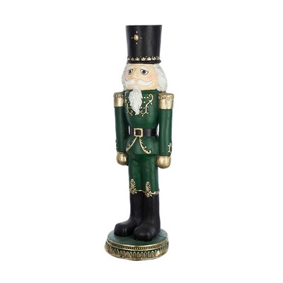 JUJABU 28.3" Green Wooden Christmas Nutcracker Soldier Figure - Holiday Cheer for Home, Christmas Gift & Decor