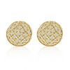 Pompeii3 Pave Diamond Round Studs Screw Back Earrings White or Yellow Gold 7mm Wide - 4 of 4