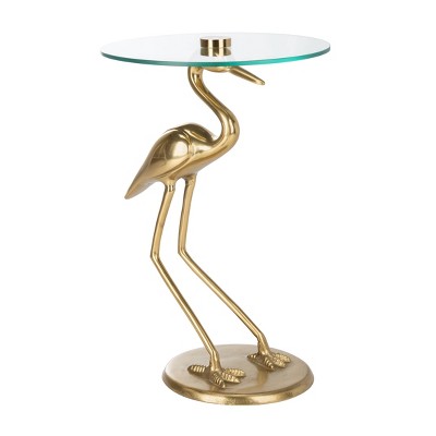 Tori Crane Base Accent Table Gold - Safavieh