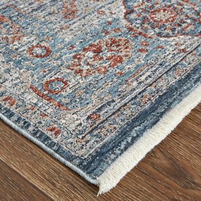 Marquette Transitional Easy-Care Blue Synthetic Area Rug