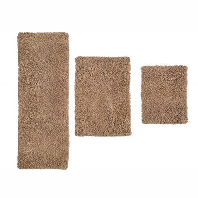 Fantasia Bath Rug Collection Cotton Shaggy Pattern Tufted Set of 3 Bath Rug Set - Home Weavers