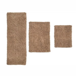 Fantasia Bath Rug Collection Cotton Shaggy Pattern Tufted Set of 3 Bath Rug Set - Home Weavers - 1 of 3