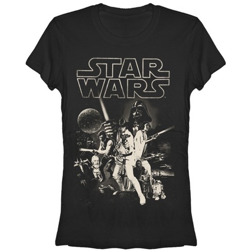 Juniors Womens Star Wars Classic Poster T-Shirt - Black - Small