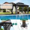 Hardtop Gazebo, Outdoor Polycarbonate Roof Canopy, Heavy Duty Hardtop Pavilion with Netting and Curtains, Aluminium Framed Gazebo - 4 of 4