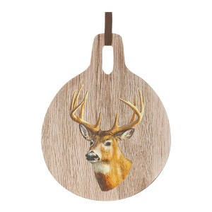 Deer Print Wood Kitchen Cutting Board Decor – 10" Tall Christmas Display by Melrose - 1 of 3