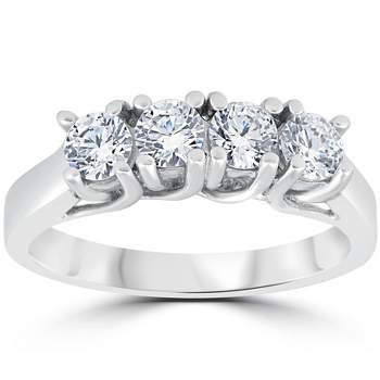 Pompeii3 1ct Diamond White Gold Curve Wedding Ring Enhancer