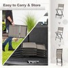 Tangkula Folding Bar Stools Set of 6 Patio Sling Chairs w/ Backrest Humanized Footrest Coffee - 3 of 4