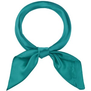 INSPIRE CHIC Women's Solid Color Satin Large Square Scarf Neckerchief Bandanas 35"x35" - 1 of 4